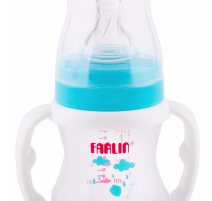 farlin feeding bottle pp wide neck w/handle 150ml ab-42014