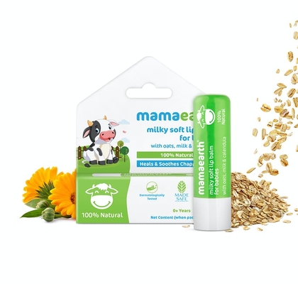 milky soft natural lip balm for babies with oats, milk & calendula – 4g