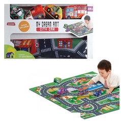 Baby Play Mat Set With Cartoon Soft Vehicles Toy
