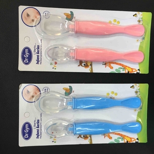 2 pcs soft silicon spoon set