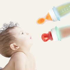 Squeeze Silicone Spoon Feeding Bottle And Fruits Feeder