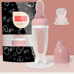 Squeeze Silicone Spoon Feeding Bottle And Fruits Feeder