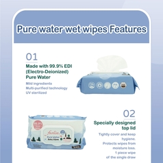 Farlin Pure Water Baby Wipes 80 Pcs