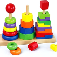 Big Size Wooden Geometric Stacker