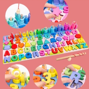 blue sky alphabet logarithmic board